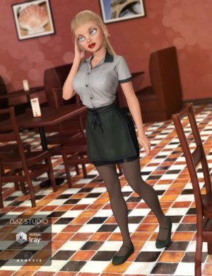 Waitress Uniform for Genesis 3 Female(s)